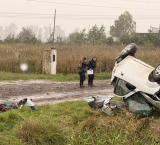 Trágico vuelco: un rosarino murió al tumbar un auto en la ruta 9, cerca de Ramallo