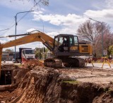 Villa Constitución: continúa la obra de saneamiento del desagüe de avenida Presidente Perón